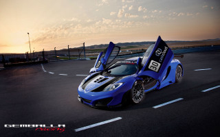 Blue sports car open doors 7 - its door free wallpaper