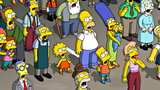 Simpsons group animated shock art - a cartoon style scene free wallpaper