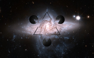 Space galaxy triangle abstract illusion - smaller free wallpaper