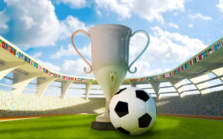 Soccer trophy field clouds sky - plasticien free wallpaper