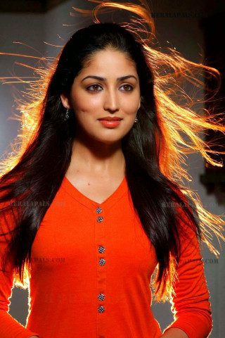 Woman orange shirt long hair - orange free wallpaper