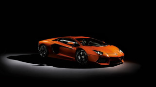 Orange sports car dark room 5 - nice free wallpaper