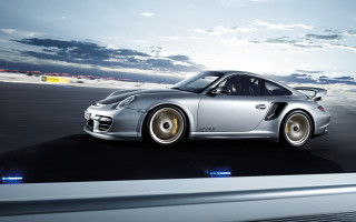 Silver sports car night clouds - silver free wallpaper