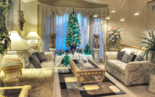 Christmas tree livingroom couch pottedplant - the corner free wallpaper