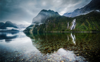 Mountain range lake forest clouds 2 - arthur quartley free wallpaper