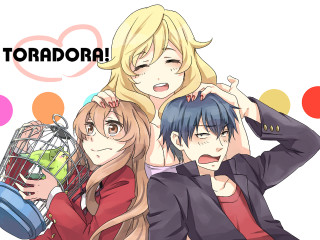 Toradora anime characters birdcage posing - madhouse free wallpaper