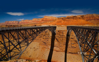 Bridge canyon mountain sky clouds - betye saar free wallpaper