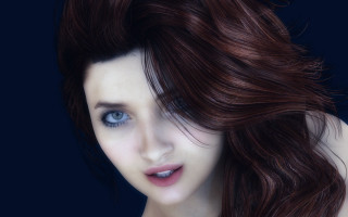 Eve rider blue eyes long 2 - realistic shaded perfect face free wallpaper