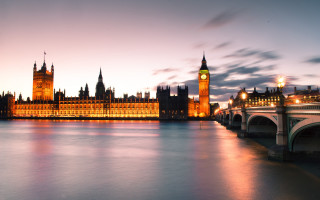 Large building clock tower river 9 - a clock tower next free wallpaper
