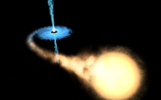 Black hole blue disk yellow - a black hole free wallpaper