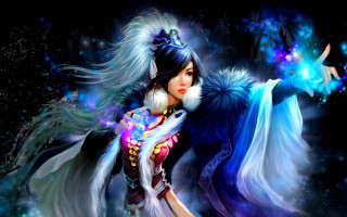 Blue wings aurora magic planet - art free wallpaper for desktop