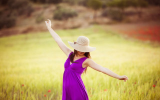 Purple dress hat field flower - daphne mcclure free wallpaper