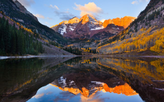 Mountain lake forest autumn sunset 3 - beautiful landscape free wallpaper