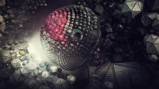 Generative art green eye night - a green eye free wallpaper