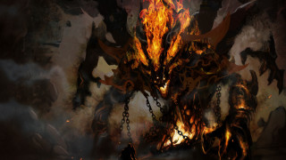 Fire demon chains battle legendary - league of legends concept art free wallpaper