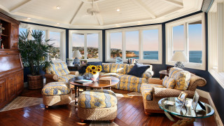 Living room ocean view arts - art free wallpaper