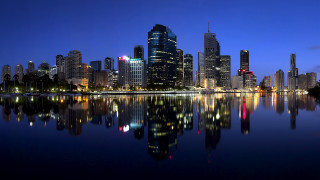 Australian tonalism cityscape reflection night - andrew law free wallpaper