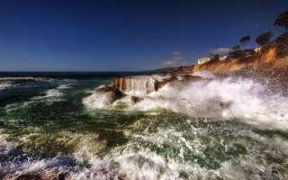Wave rocks beach sunny sky - the beach free wallpaper