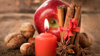 Candle cinnamon apple stilllife moon - candle free wallpaper for desktop