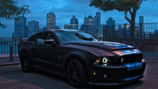 Mustang cobra architecture bridge cityscape - matte finish free wallpaper for desktop