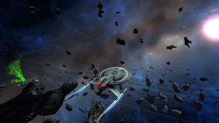 Star trek ship space rocks - a green light free wallpaper