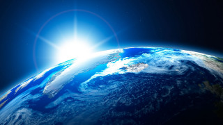 Sun earth sky space aurora - over the earth free wallpaper