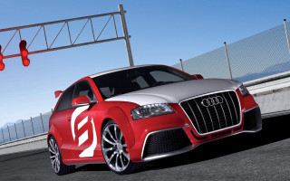 Red car white stripe traffic - a road next free wallpaper