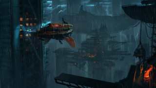 Futuristic city flying saucer architecture - cedric peyravernay free wallpaper