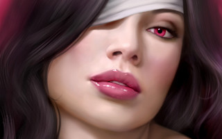 Gothic woman pink background makeup - a painting of a woman free wallpaper