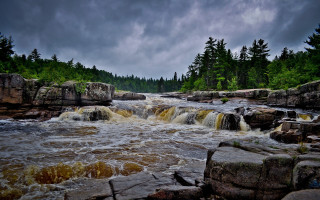 Hudson river waterfall forest rocks - alexander brook free wallpaper