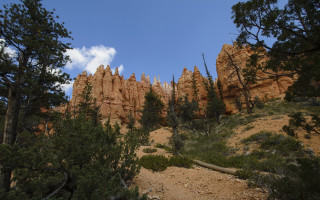 Rocky mountain trees clouds nature - ultra wide angle free wallpaper