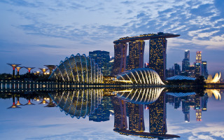 City skyline water curved roof - roof free wallpaper