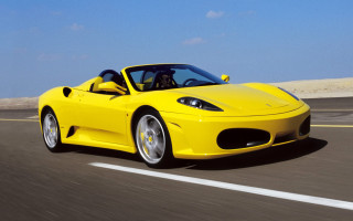 Yellow sports car highway desert - a highway next free wallpaper