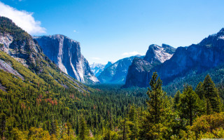 Valley mountains trees foreground scenic - a view of a valley free wallpaper