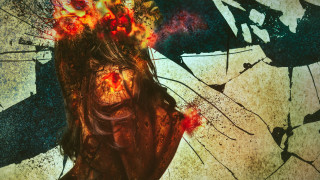 Fire woman ember explosion glowing - carne griffiths free wallpaper