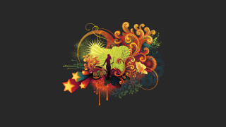 Colorful star psychedelic abstract girl - a colorful abstract design free wallpaper