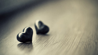 Two hearts couple table wood - free love wallpaper
