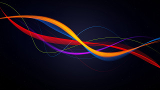 Abstract colorful space city moon - geometric abstract art free wallpaper