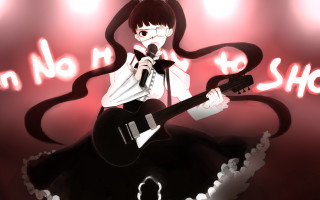 Woman guitar microphone sign performance - toyism free wallpaper