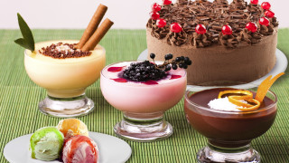 Desserts cake green cloth food - a pastel free wallpaper