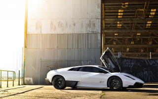 White sports car hood open - luxury free wallpaper