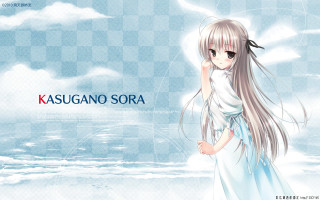 Girl white dress clouds hair - cloud behind her free wallpaper