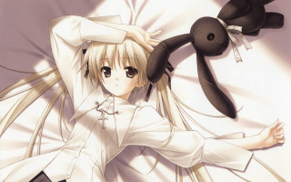 Woman bed black object white - a black object free wallpaper
