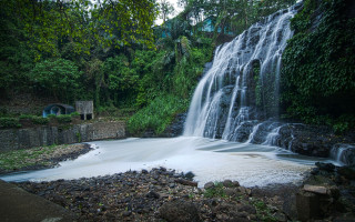 Waterfall small bridge building nature - afewerk tekle free wallpaper