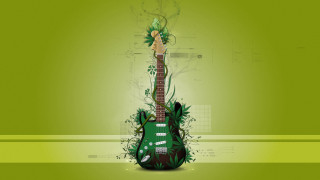 Green guitar background art green - cool free wallpaper