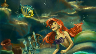 Mermaid fish underwater bubble seaweed - a fish free wallpaper