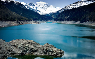 Lake mountains forest sky reflection 2 - carpoforo tencalla free wallpaper
