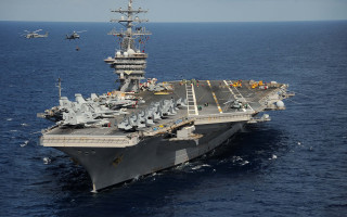Aircraft carrier ocean helipad waves 2 - vfx free wallpaper