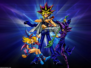 Anime characters group blue background 5 - the gathering free wallpaper