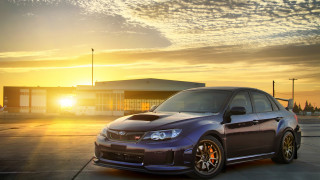 Car sunset parking lot beach - golden hour free wallpaper